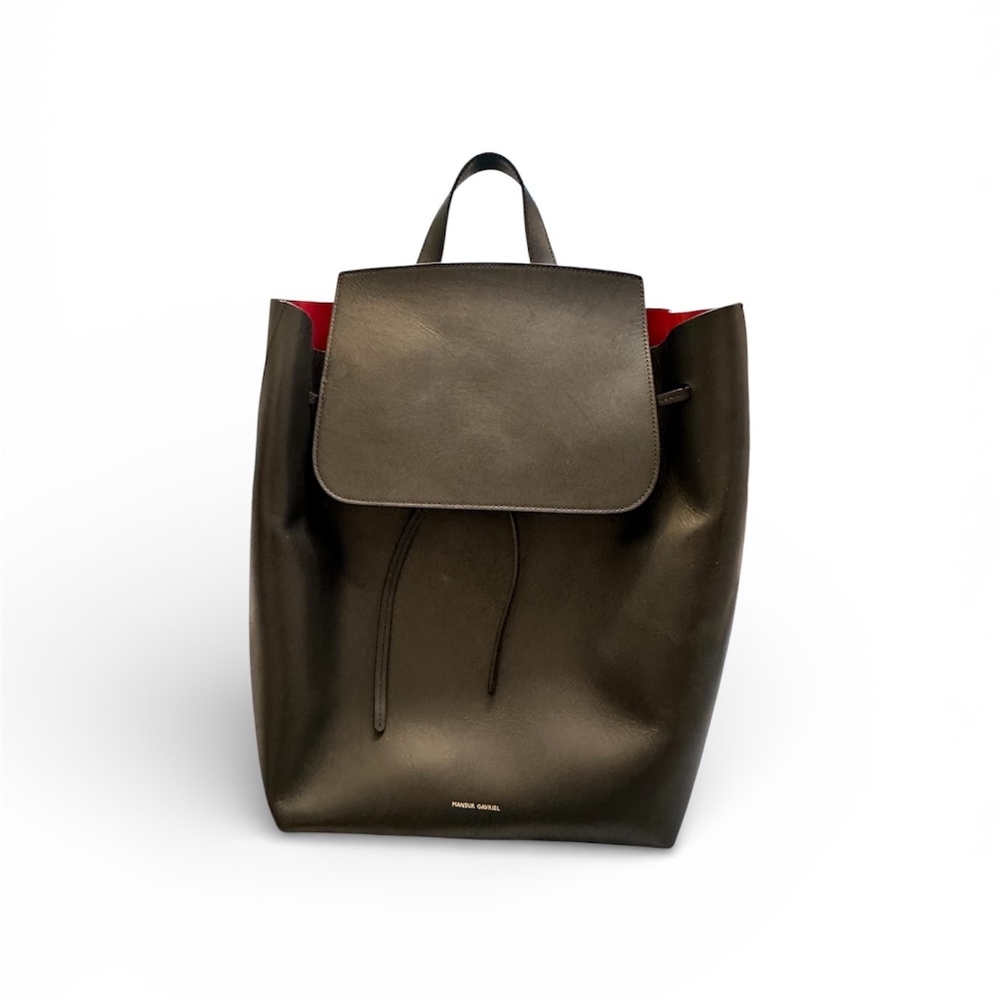 Mansur Gavriel Lady Backpack Black / Flamma Red Interior Made in Italy